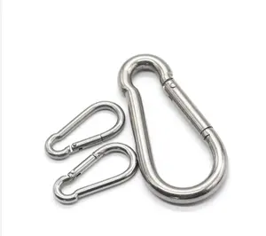 Carabiner baja tahan karat besar kait jepret pegas tugas berat, mengunci klip kait memanjat untuk Gym, menggantung tanaman