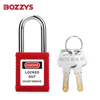 BOZZYS Ensemble de verrouillage industriel 38mm Corps de verrouillage en nylon Faisceau en acier Cadenas de sécurité identique avec clé