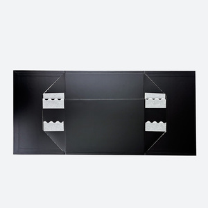 Cajas de Regalo Plegables de Cartón Rígido de Lujo Personalizadas de 28 cm, Cuadradas Medianas, Negras Profundas - Product Image 5