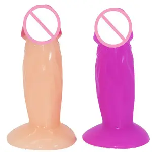 LUUK 10.5cm off prijs plastic penis tiny dildo pvc korte mini dildo penis voor gay