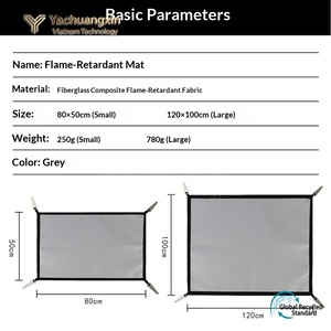 Fiberglass Composite Flame Retardant Fabric Fireproof Mat 120x100cm Grey Outdoor Use - Product Image 2