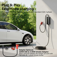 Chargeur de voiture électrique portable SENKU de niveau 2 pour la maison, 22 kW, type 2
