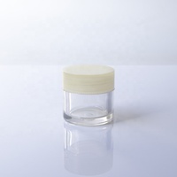 Mini pot en plastique transparent à paroi côtelée mate avec couvercle à vis, 20g, vide, pour échantillons cosmétiques (crème pour les yeux, masque, baume)