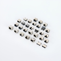 Connecteur RJ45 Noir Entièrement en Plastique 8P8C, Prise Réseau Ethernet RJ45, Connecteur Horizontal Femelle PBT 5224