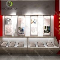 Vitrine en verre personnalisée de Style rouge musée hors comptoir en verre d'Illusion pour le stockage d'affichage d'histoire de magasin de musée