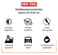 Film de protection de peinture PPF TPU brillant de qualité américaine 7,5 mil, auto-réparant, revêtement nano, anti-jaunissement, rouleau de film de qualité 1,52*15m