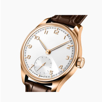 Montre chronographe de luxe tendance avec mouvement Miyota Bracelet en cuir à quartz sur mesure Cadran en verre Fenêtre Affichage Pointeur