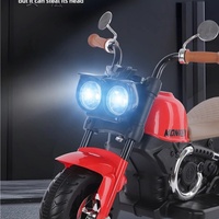 Moto électrique pour enfants 12V avec lumières LED, alimentation USB, style plastique, tricycle à batterie, 2-7 ans
