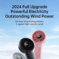 Ventilateur portable JisuLife, petit ventilateur à turbine, 3600mAh 5000mAh, réglage à cinq vitesses