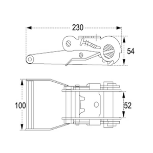 Boucle <span class=keywords><strong>à</strong></span> <span class=keywords><strong>cliquet</strong></span> en zinc plaqué couleur robuste de 2 pouces 5T avec poignée <span class=keywords><strong>courte</strong></span> et droite en aluminium pour <span class=keywords><strong>sangle</strong></span> d'arrimage de 2 pouces - Product Image 6
