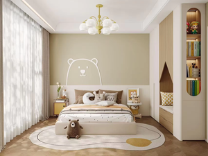 <span class=keywords><strong>Armoire</strong></span> de <span class=keywords><strong>chambre</strong></span> moderne de luxe multifonctionnelle avec coiffeuse intégrée, système de rangement modulaire blanc crème avec LED - Product Image 2
