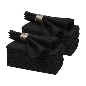 Serviettes de table noires, nappes, linge de table, taille personnalisée 50*50 - Product Image 1