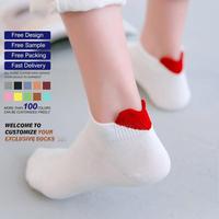 Chaussettes courtes pour femmes avec ouvertures peu profondes, chaussettes en coton fines et mignonnes, chaussettes polyvalentes en forme de cœur
