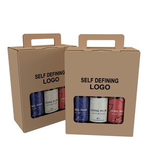 Thực tế 3 gói rượu bia chai tàu sân bay sóng nước giải khát giấy Bao bì hộp với xử lý kraft giấy uống hộp có thể tái chế - Product Image 1