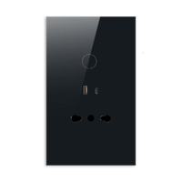 Prise Brésilienne 20A AC TEPY-C USB en Verre Trempé 120x72mm