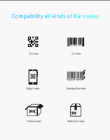 Lecteur de codes-barres BT 2,4 GHz sans fil Lecteur de codes-barres 1D/2D Lecteur de codes-barres automatique Lecteur de codes QR Pistolet