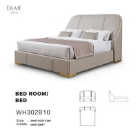 Lit en cuir au design moderne Offre Spéciale Support dorsal doux et confortable pour chambre à coucher