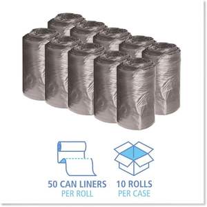 Bolsas de Basura Domésticas Boardwalk BWK2432L-Negras, Grado Ligero, Perforadas, sin Núcleo, en Rollo, para Contenedores de 12-16 Galones - Product Image 2