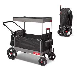 Carro de <span class=keywords><strong>cochecito</strong></span> con arnés de seguridad de 5 puntos para niños de 1 año en adelante, carro de empuje y tracción con dosel - Product Image 1