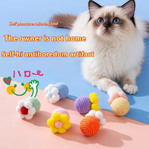 Mainan Kucing Self Play Bola Tali Kapas dengan Batu Rattle dan Bola Wol untuk Mengatasi Kebosanan Anak Kucing - Product Image 5