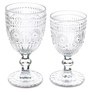 Grace <b>Goblets</b> Set Of 12 Clear <b>Glass</b> Stemware For Water Or Wine - Product Image 1