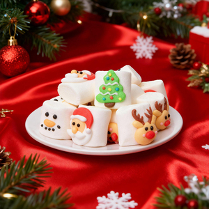 Fábrica Directa OEM ODM Recetas Entrega Rápida Dulces Navideños Creativos Dulces Suaves y Esponjosos Golosinas Festivas Malvaviscos - Product Image 1