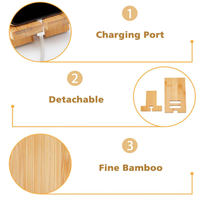 Support de bureau <span class=keywords><strong>en</strong></span> <span class=keywords><strong>bois</strong></span> portable pour téléphone - Product Image 4