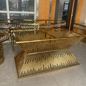 Modern Wedding Stainless Steel Golden Luxury Event Rentals <strong>Dining</strong> <strong>Butterfly</strong> <strong>Table</strong> - Product Image 6