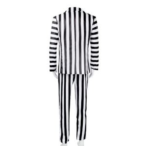 Costume de cosplay d'anime pour hommes, veste à rayures noires et blanches, chemise, pantalon, ensemble de costume d'Halloween, 4ourcostumes - Product Image 2