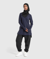 Ensemble Haut et Pantalon Sportswear Islamique sans Hijab, Manches Longues, Modeste, Tenue de Sport Arabe pour Femmes Musulmanes