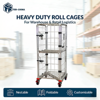 Cage à roulettes emboîtable à 4 côtés TER Euro-Standard pour le tri des colis postaux et conteneur logistique en maille robuste de 500 kg