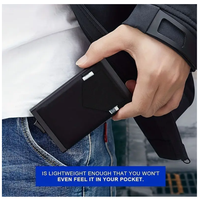 YY Porte-cartes pop-up automatique à blocage RFID minimaliste pour hommes, porte-cartes ultra-mince et léger Pince à billets