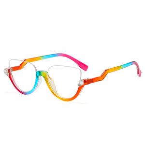 Half Frame Retro Optical Lens Fashionable Flat Lens <strong>Korean</strong> Trendy Blue Ray <strong>Glasses</strong> - Product Image 5