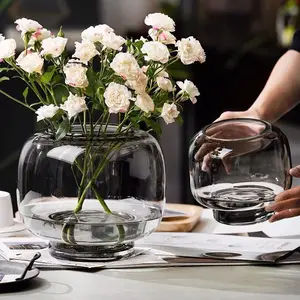 Modern Simple Nordic Transparent Glass <strong>Vase</strong> Hydroponic <strong>Flower</strong> Arrangement <strong>Vase</strong> for Home Decoration - Product Image 3