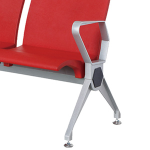 Sillas de Fila Henmei de Tres Plazas, Color Rojo, para Exteriores, Hospitales, Parques, Escuelas, Campos Deportivos, Gradas, Sillas de Espera Públicas con Pasamanos - Product Image 3
