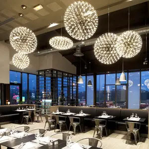 CSLIDO Custom Modern Luxus Feuerwerk LED Decke Kronleuchter Restaurant Villa Kreis Pendel leuchte für hohe Decke Hotel Home