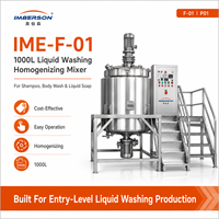 Homogénéisateur mélangeur liquide 1000L avec pompe à vide pour cosmétiques, shampoings, lotions, jus de fruits, encres d'impression et réservoirs de mélange industriels