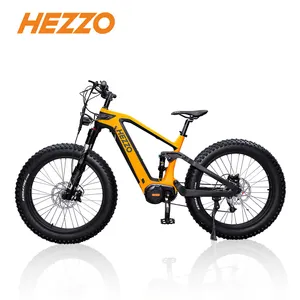 2024 EU US HEZZO fibra de carbono Ebike 26 pulgadas 52V Bafang M620 1000W Middrive bicicleta eléctrica 21Ah 21700 LG DNM suspensión ciclomotor Emtb