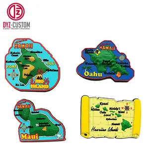 Hawaii map shape rubber 3d pvc fridge magnet custom tourist souvenir fridge magnets