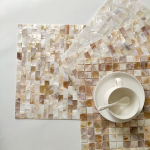 Adesivi <span class=keywords><strong>Murali</strong></span> Quadrati in Mosaico di Conchiglie Naturali, Autoadesivi ed Ecologici, per Bagno, Soggiorno, Balcone e Camera da Letto - Product Image 3