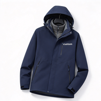 Veste à capuche pour homme personnalisée 3 en 1 avec doublure en polaire amovible, résistante à l'eau, pour la randonnée en plein air, OEM, imperméable, softshell, pour la chasse