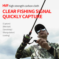 Canne à pêche LINNHUE Light Violent M/MH en carbone haute résistance, idéale pour la pêche au lancer et au spinning.