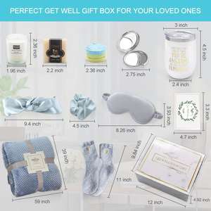 ชุดของขวัญสปาเพื่อการผ่อนคลาย สำหรับวันเกิด งานแต่งงาน ของขวัญงานเลี้ยง ผ้าห่ม เทียน ถุงเท้า แก้วน้ำ ชุดของขวัญหายป่วยเร็วๆ นี้ ชุดของขวัญดูแลตัวเองสำหรับผู้หญิง - Product Image 2