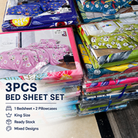 Juego de Sábanas de 3 Piezas, 100% Poliéster, Tamaño King, Estampadas, con Fundas de Almohada, Disponibles en Stock, Venta al Por Mayor de Fábrica