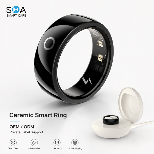 Private Label Ceramic Smart Ring 3ATM Waterproof Sleep Health Tracker Custom Packaging for Brand Projects