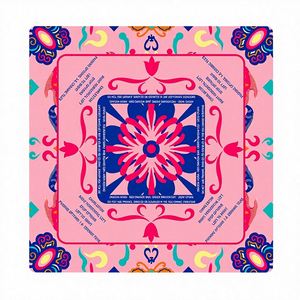 Classic Pink Floral Yoga Mat Eco-Friendly Non-Slip Textile Design All Seasons Universal Use - Product Image 1