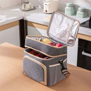 Sac à déjeuner personnalisé 2024, sac isotherme double couche imperméable à double usage sec et humide pour homme et femme - Product Image 4