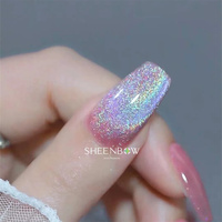 Sheenbow arc-en-ciel étincelant 9D verre réfléchissant oeil de chat magnétique oeil de chat vernis à ongles Gel Pigment pour ongles