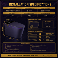 WC intelligent moderne avec bidet électrique intégré, à poser au sol, entièrement automatique, télécommandé, S-trap, pour femmes