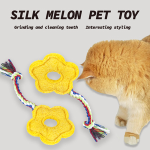 Juguete de dentición para gatos estilo dibujos animados, de lufa, para limpieza de dientes y masticación, con forma de flores de lufa, para aliviar el aburrimiento. - Product Image 2